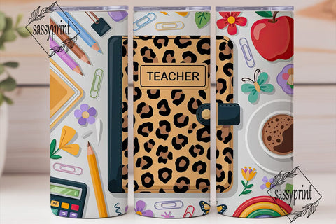 Teacher Planner 20oz Tumbler Wrap Sublimation sassyprint 
