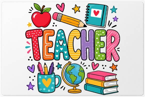 Teacher PNG | Cute Teacher Classroom Design | Sublimation PNG SVG BillahCrafts 