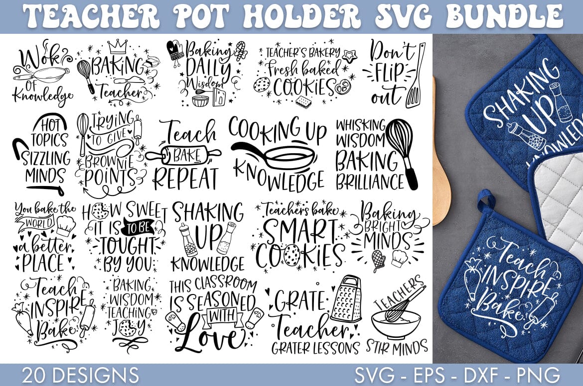Pot Holder SVG Bundle  Funny Oven Mitt Quotes