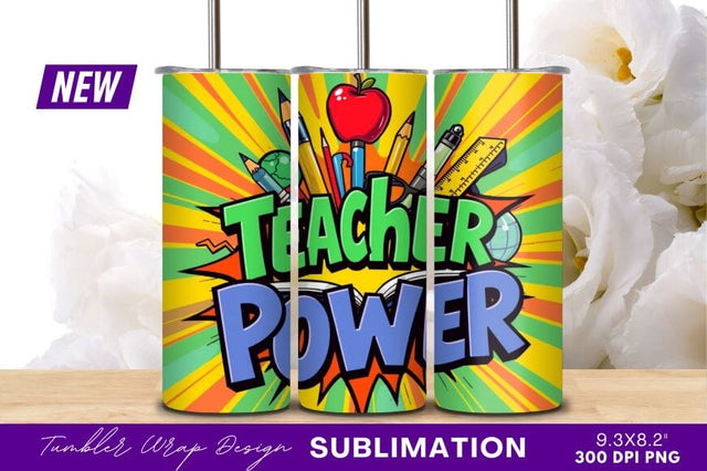Teacher Power Comic Book Graphic Design Sublimation Regulrcrative 