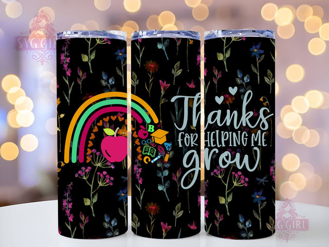 Teacher Rainbow 20oz Tumbler Wrap Sublimation Design, Straight Tapered Tumbler Wrap, Teacher Appreciation Tumbler Png, Instant Digital Download Sublimation SvggirlplusArt 