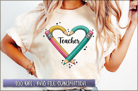 Teacher Rainbow Heart PNG Sublimation Shetara Begum 