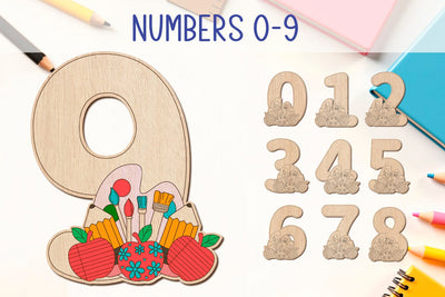 Teacher School numbers 0-9 svg, Back to school number laser cut SVG AnastasiyaArtDesign 