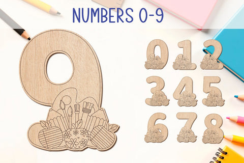 Teacher School numbers 0-9 svg, Back to school number laser cut SVG AnastasiyaArtDesign 