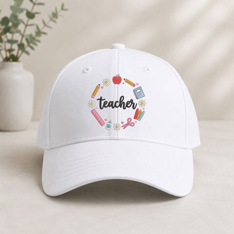 Teacher School Supplies Floral Machine Embroidery Design – Teacher Appreciation Embroidery File Embroidery/Applique DESIGNS PatternFeed8 