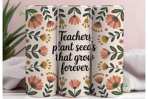 Teacher Seeds Tumbler Wrap Sublimation PixelChick 