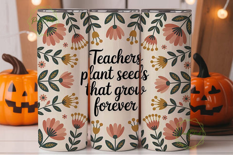 Teacher Seeds Tumbler Wrap Sublimation PixelChick 
