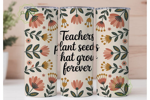 Teacher Seeds Tumbler Wrap Sublimation PixelChick 