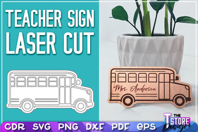 Teacher Sign Laser Cut | Teacher Gift Design | CNC Files SVG The T Store Design 