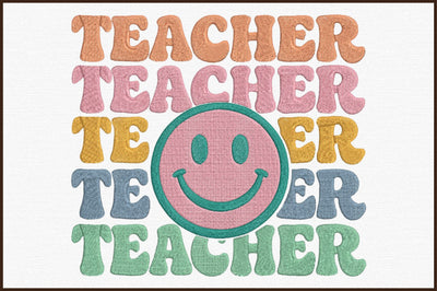 Teacher Smiley Embroidery Design Embroidery/Applique DESIGNS designartist 