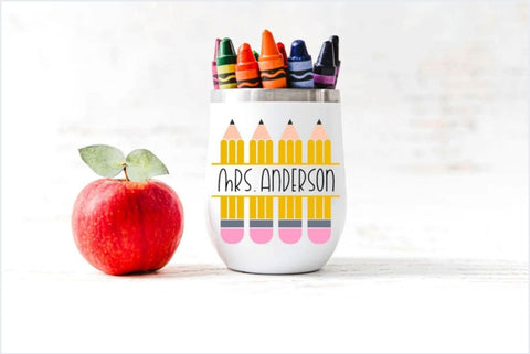 Teacher Split Monogram SVG - Back to School Cut File SVG Silhouette School Blog Design Shop 