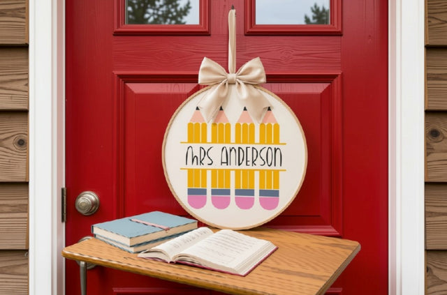 Teacher Split Monogram SVG - Back to School Cut File SVG Silhouette School Blog Design Shop 