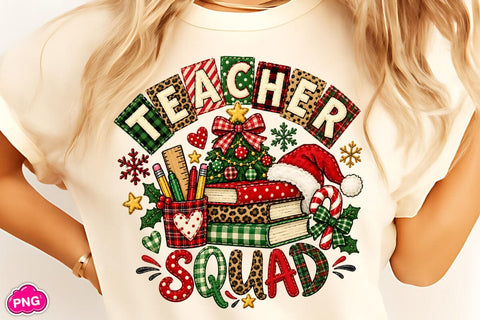Teacher Squad Christmas PNG, Sublimation DesignPlante 503 