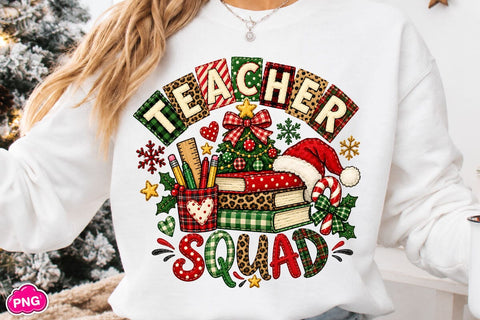 Teacher Squad Christmas PNG, Sublimation DesignPlante 503 