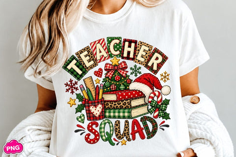 Teacher Squad Christmas PNG, Sublimation DesignPlante 503 