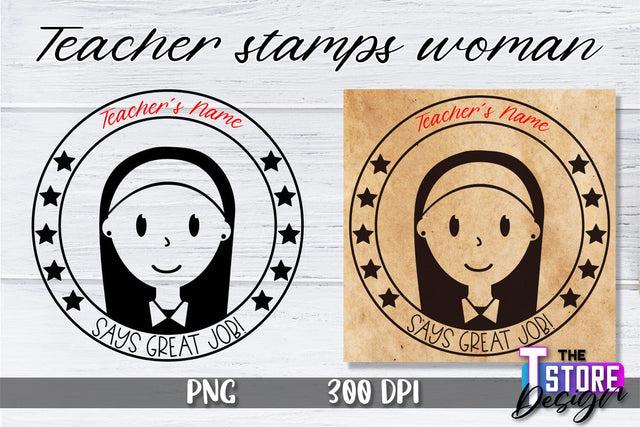 Teacher Stamp Woman Sublimation | Teacher Stamp Design | Teacher Design Sublimation The T Store Design 