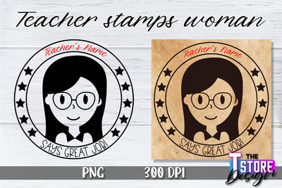Teacher Stamp Woman Sublimation | Teacher Stamp Design | Teacher Design Sublimation The T Store Design 