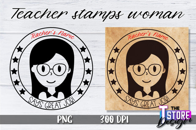 Teacher Stamp Woman Sublimation | Teacher Stamp Design | Teacher Design Sublimation The T Store Design 