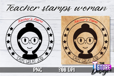 Teacher Stamp Woman Sublimation | Teacher Stamp Design | Teacher Design Sublimation The T Store Design 