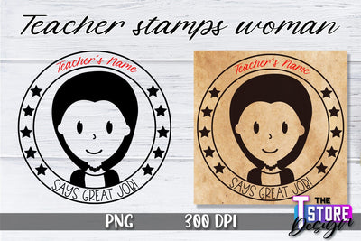 Teacher Stamp Woman Sublimation | Teacher Stamp Design | Teacher Design Sublimation The T Store Design 