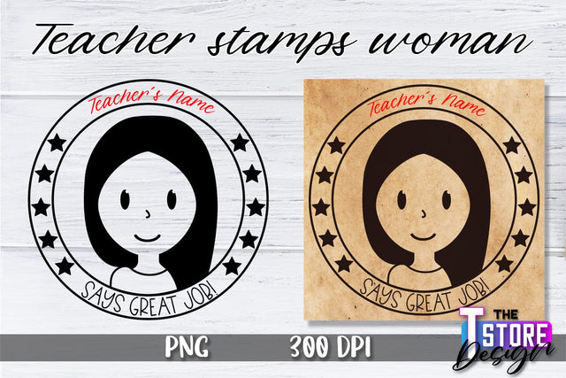 Teacher Stamp Woman Sublimation | Teacher Stamp Design | Teacher Design Sublimation The T Store Design 