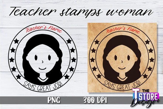Teacher Stamp Woman Sublimation | Teacher Stamp Design | Teacher Design Sublimation The T Store Design 