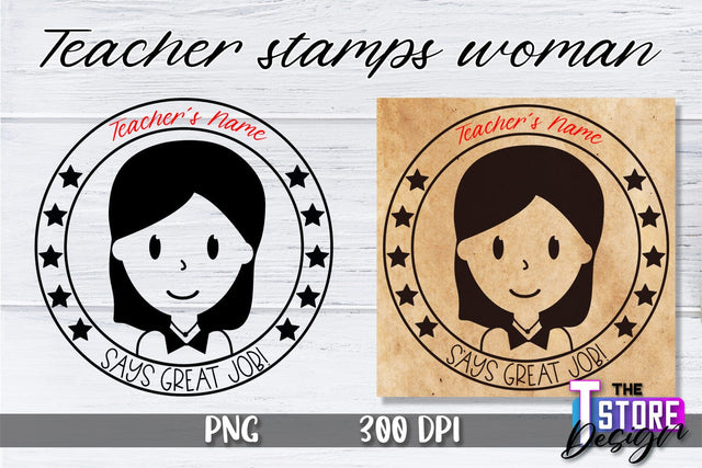 Teacher Stamp Woman Sublimation | Teacher Stamp Design | Teacher Design Sublimation The T Store Design 