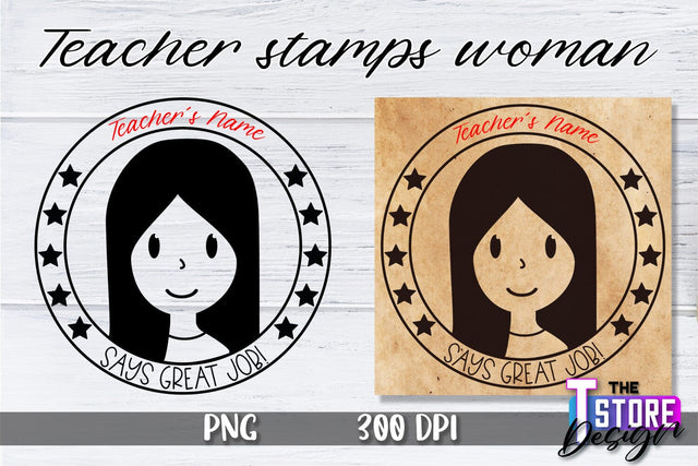 Teacher Stamp Woman Sublimation | Teacher Stamp Design | Teacher Design Sublimation The T Store Design 