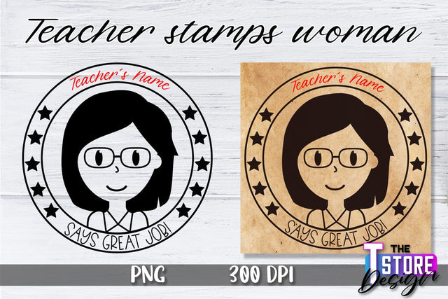 Teacher Stamp Woman Sublimation | Teacher Stamp Design | Teacher Design Sublimation The T Store Design 