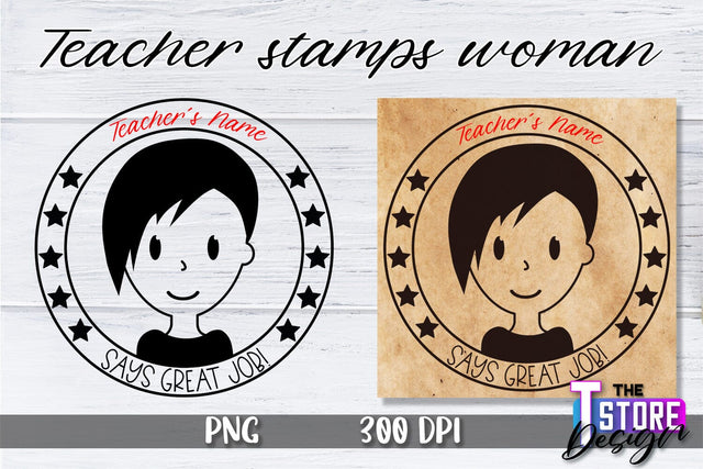Teacher Stamp Woman Sublimation | Teacher Stamp Design | Teacher Design Sublimation The T Store Design 