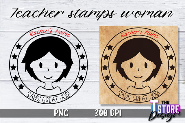 Teacher Stamp Woman Sublimation | Teacher Stamp Design | Teacher Design Sublimation The T Store Design 