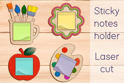 Teacher sticky notes holder svg laser engrave SVG AnastasiyaArtDesign 