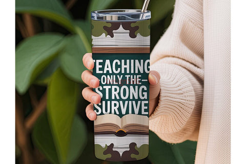 Teacher Strong 20oz Tumbler Wrap Sublimation DesignSVG 