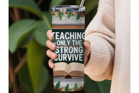 Teacher Strong 20oz Tumbler Wrap Sublimation DesignSVG 