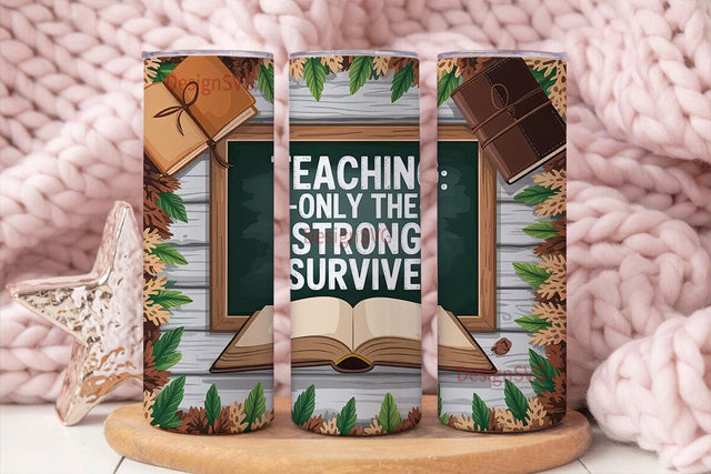 Teacher Strong 20oz Tumbler Wrap Sublimation DesignSVG 