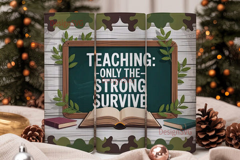 Teacher Strong 20oz Tumbler Wrap Sublimation DesignSVG 