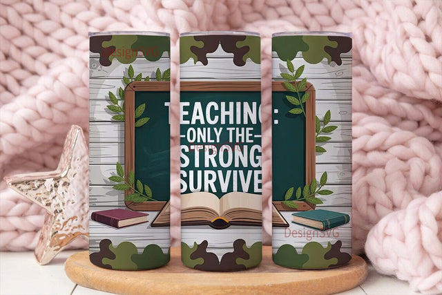 Teacher Strong 20oz Tumbler Wrap Sublimation DesignSVG 