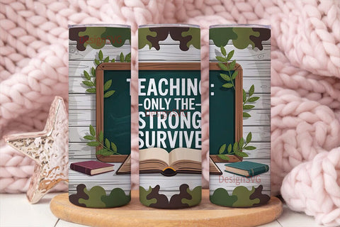 Teacher Strong 20oz Tumbler Wrap Sublimation DesignSVG 