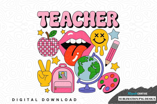 Teacher sublimation png design Sublimation Regulrcrative 