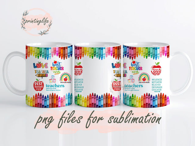 Teacher Sublimation Teacher Appreciation Mug Wrap Design, Instant Digital Design Download Mug Wrap Design, Mug Design PNG Sublimation PrintingLife 