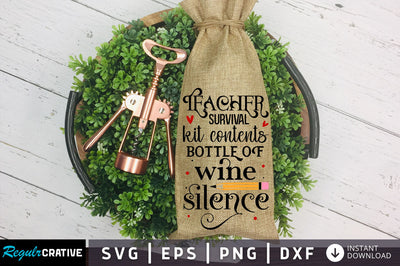 Teacher survival kit contents Svg Design SVG Regulrcrative 
