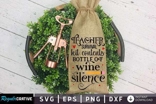 Teacher survival kit contents Svg Design SVG Regulrcrative 