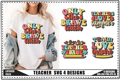Teacher Svg 4 Designs, Teacher Shirt Svg, Teach Svg SVG shah alam 
