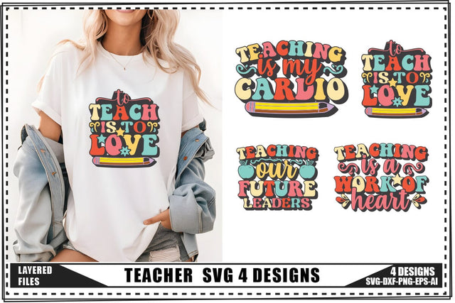 Teacher Svg 4 Designs, Teacher Shirt Svg, Teach Svg SVG shah alam 