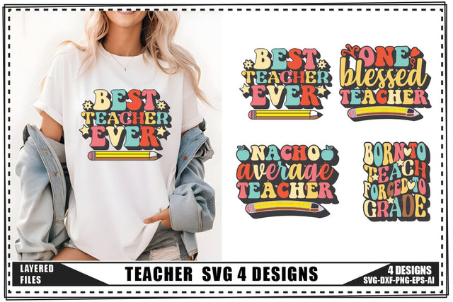 Teacher Svg 4 Designs, Teacher Shirt Svg, Teach Svg SVG shah alam 