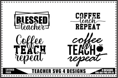 Teacher Svg, Back to School Svg 4 Designs SVG shah alam 