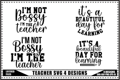 Teacher Svg, Back to School Svg 4 Designs SVG shah alam 