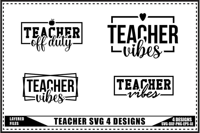 Teacher Svg, Back to School Svg 4 Designs SVG shah alam 