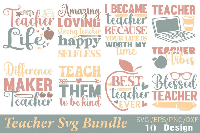 Teacher Svg Bundle SVG Angelina750 