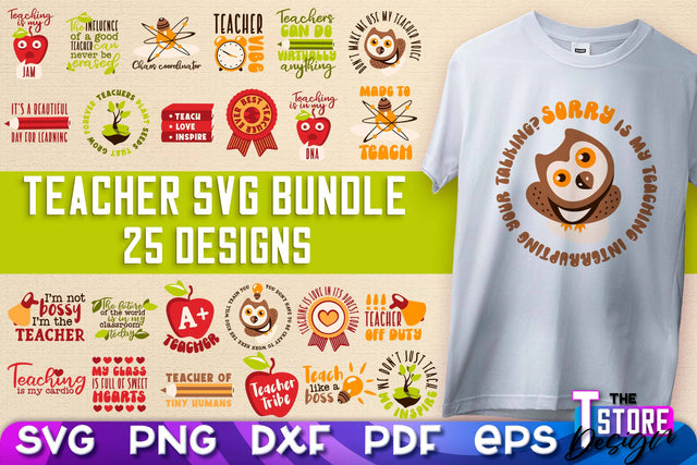 Teacher SVG Design | Funny Quotes SVG Design | School SVG v.1 SVG The T Store Design 
